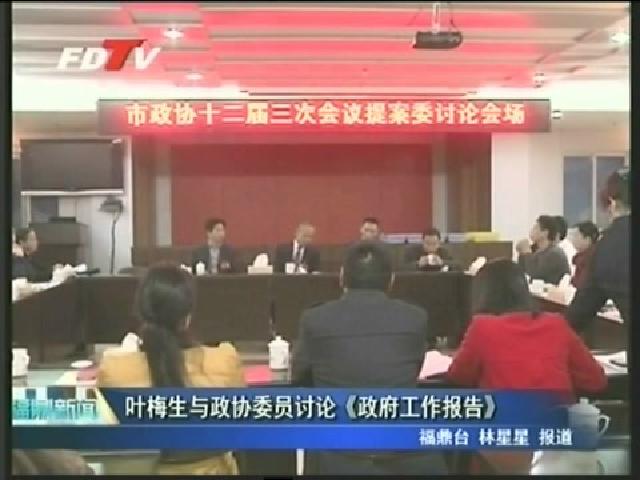 叶梅生与政协委员讨论《政府工作报告》