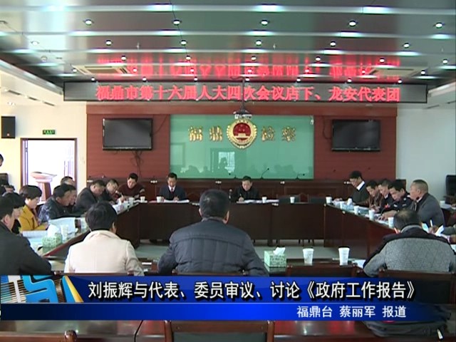 刘振辉与代表、委员审议、讨论《政府工作报告》