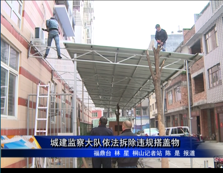 城建监察大队依法拆除违规搭盖物