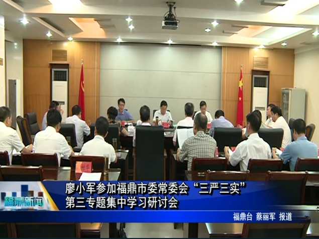 廖小军参加福鼎市委常委会“三严三实” 第三专题集中学习研讨会