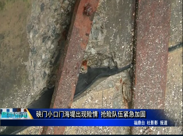 硖门小口门海堤出现险情 抢险队伍紧急加固