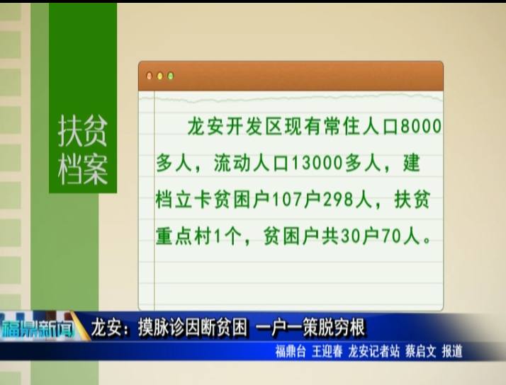 龙安：摸脉诊因断贫困 一户一策脱穷根