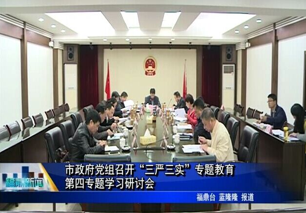 市政府党组召开“三严三实”专题教育第四专题学习研讨会