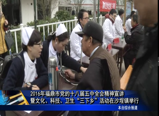 2016年福鼎市党的十八届五中全会精神宣讲暨文化、科技、卫生“三下乡”活动在沙埕镇举行