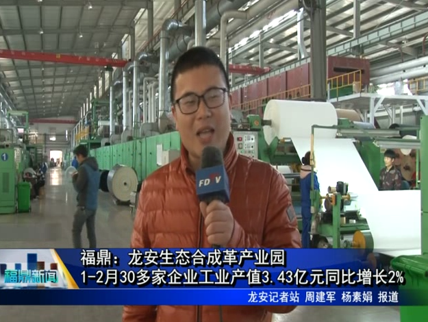 福鼎：龙安生态合成革产业园 1-2月30多家企业工业产值3.43亿元同比增长2%