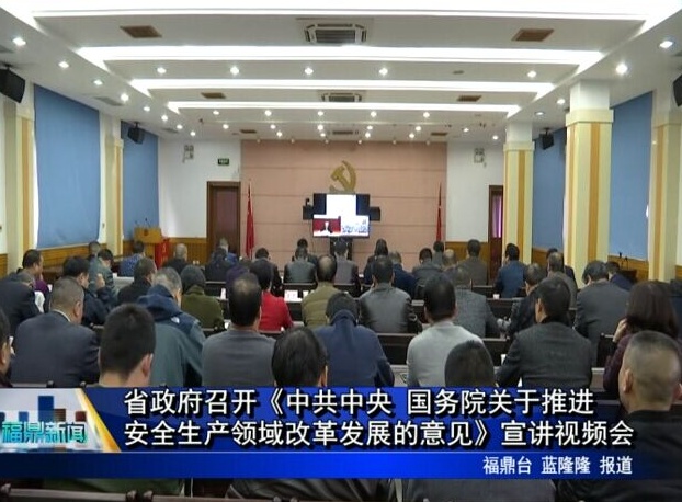 省政府召开《中共中央 国务院关于推进安全生产领域改革发展的意见》宣讲视频会