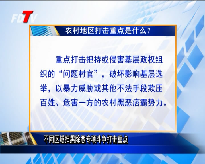 不同区域扫黑除恶专项斗争打击重点