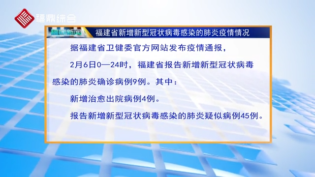 【每日疫情】福建省新增新型冠状病毒感染的肺炎疫情情况