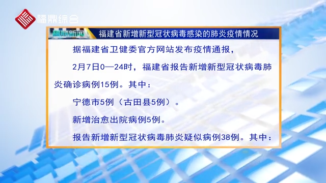 【每日疫情】福建省新增新型冠状病毒感染的肺炎疫情情况