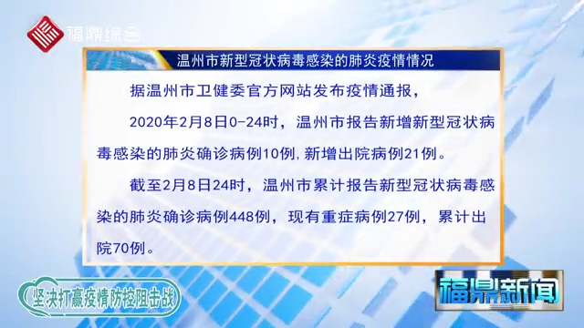 【每日疫情】2020年2月9日温州市新型冠状病毒感染的肺炎疫情通报