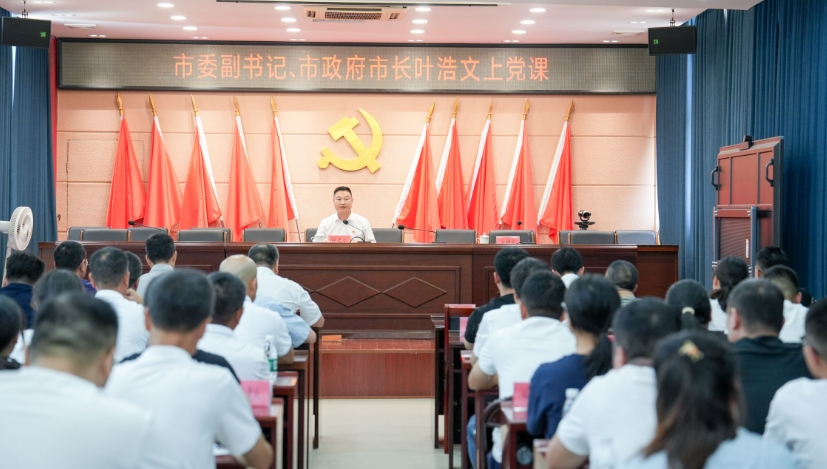 叶浩文到前岐上专题党课