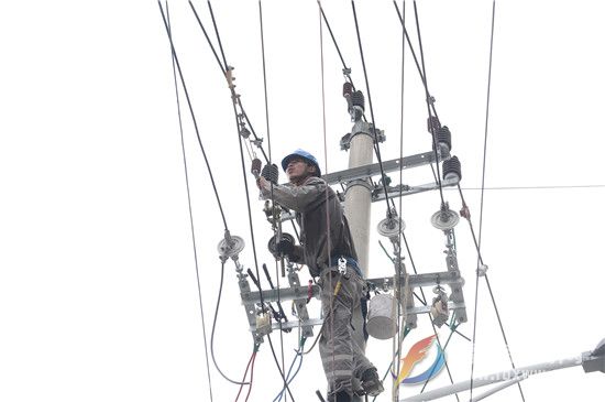 9月8日，国网福建宁德福鼎市供电公司组织人员对10千伏灰窑支线A1至A3段线路进行改造，确保线路供电稳定。（钟国欢 ）.jpg