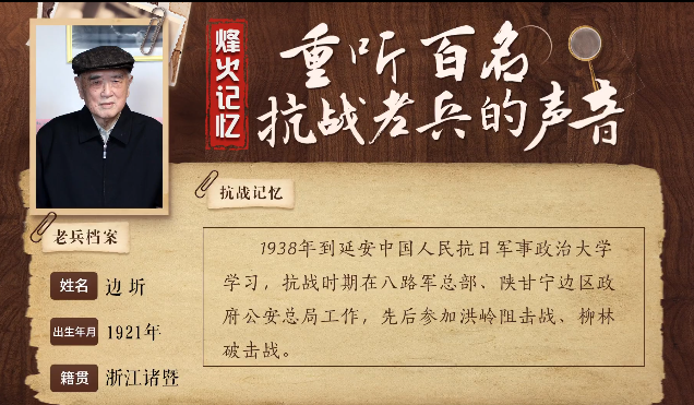 《烽火记忆——重听百名抗战老兵的声音》百集融媒系列报道 第一集：边圻：不怕死的“学生兵”
