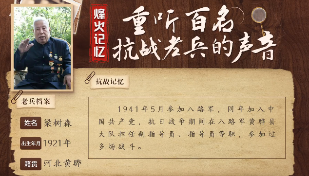 《烽火记忆——重听百名抗战老兵的声音》百集融媒系列报道 第十八集：梁树森：伏击战设下天罗地网，让日寇有来无回