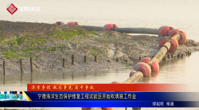 宁德海洋生态保护修复工程试验区开始吹填施工作业