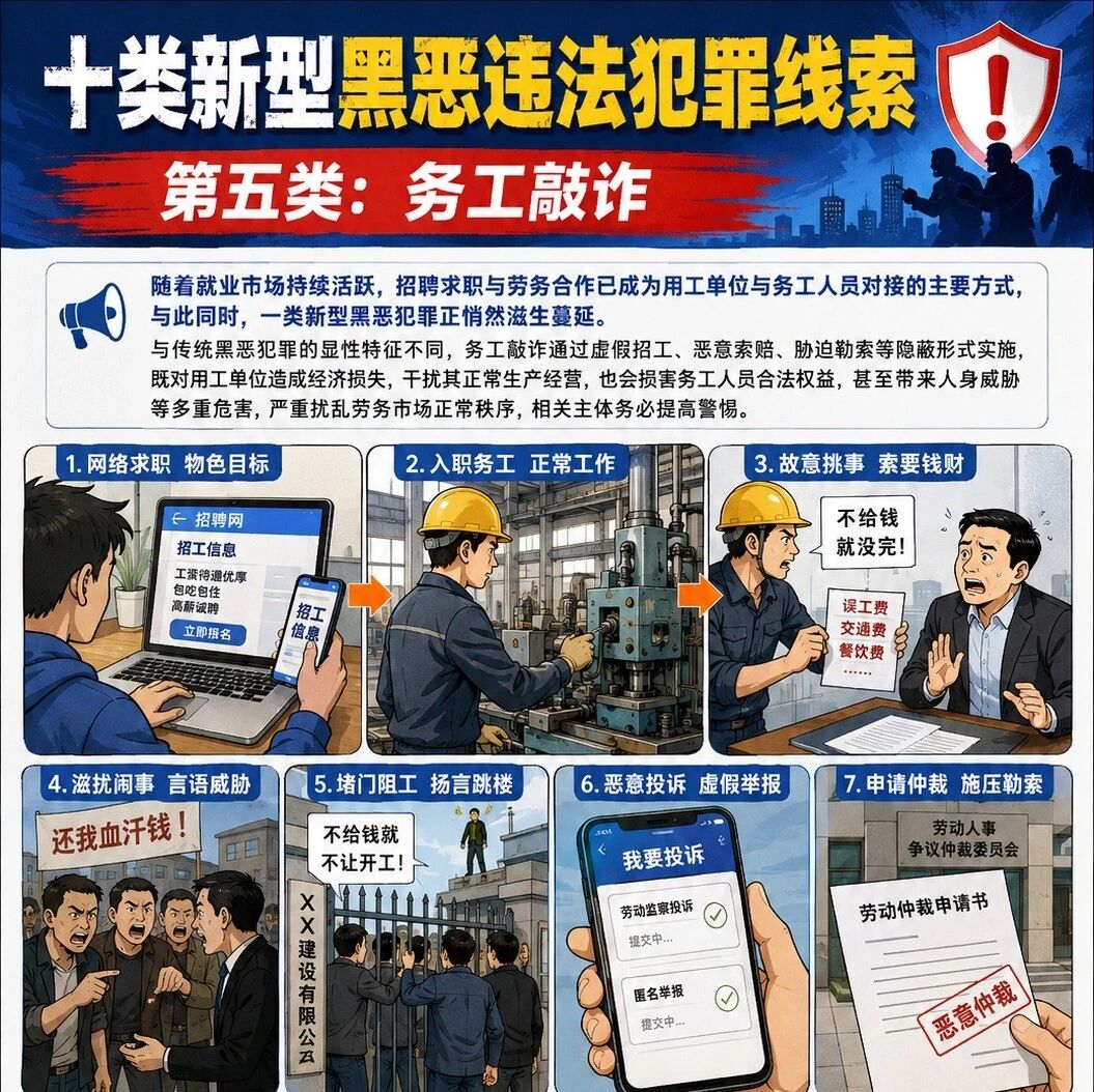 什么是务工敲诈？一组图带你读懂这类新型黑恶犯罪